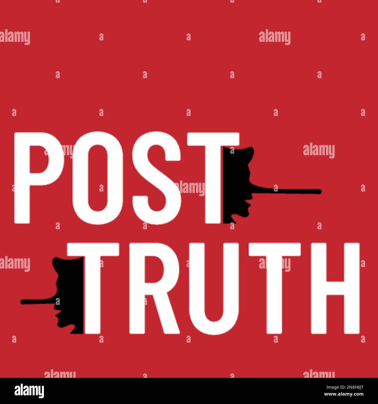 Illustration für das Post-Truth-Konzept. Fakten und Fälschungen. Vektordatei Stock Vektor