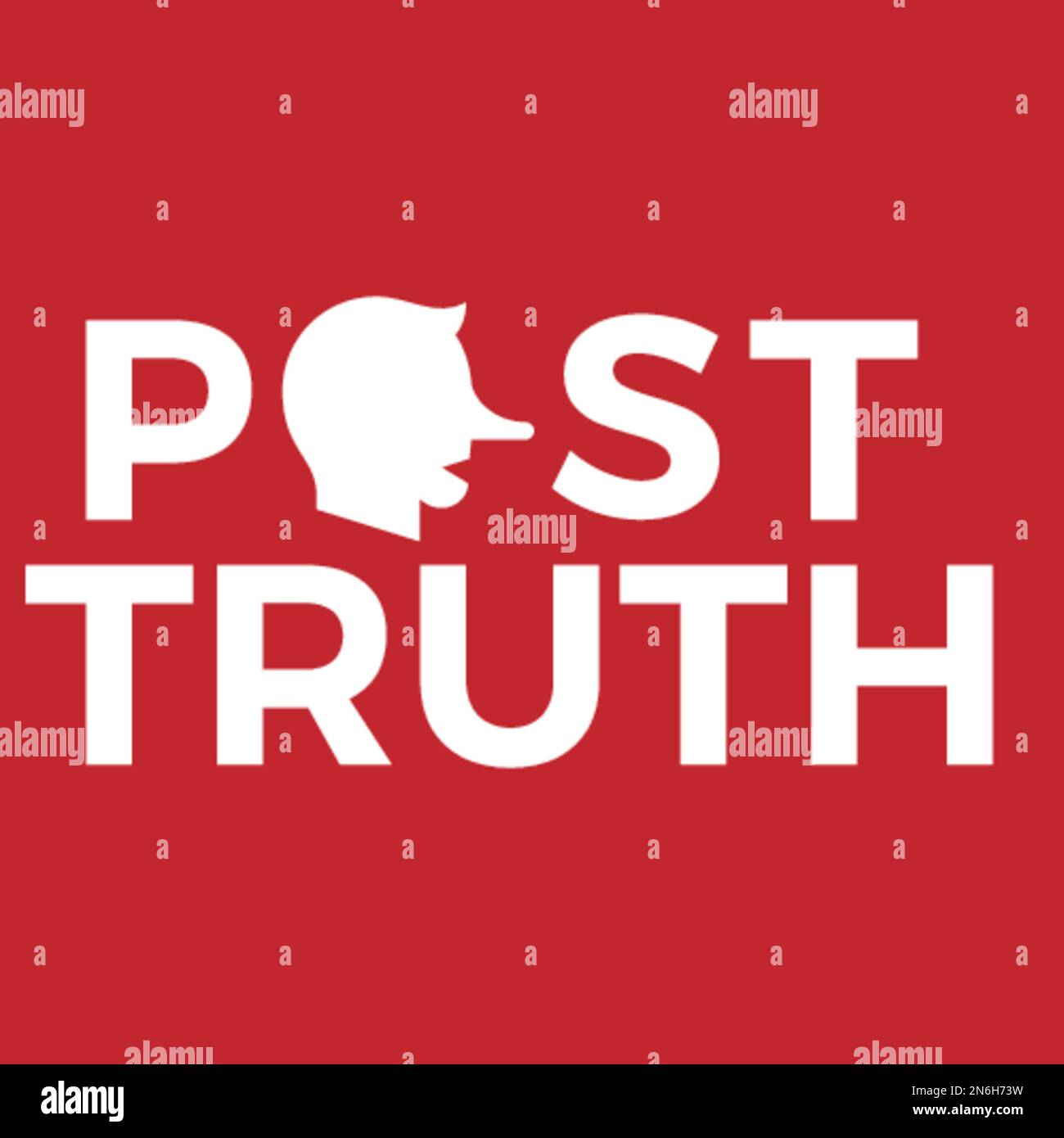 Illustration für das Post-Truth-Konzept. Fakten und Fälschungen. Vektordatei Stock Vektor