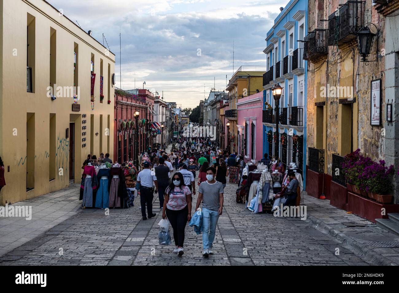 Fußgängerzone, Oaxaca, Mexiko Stockfoto