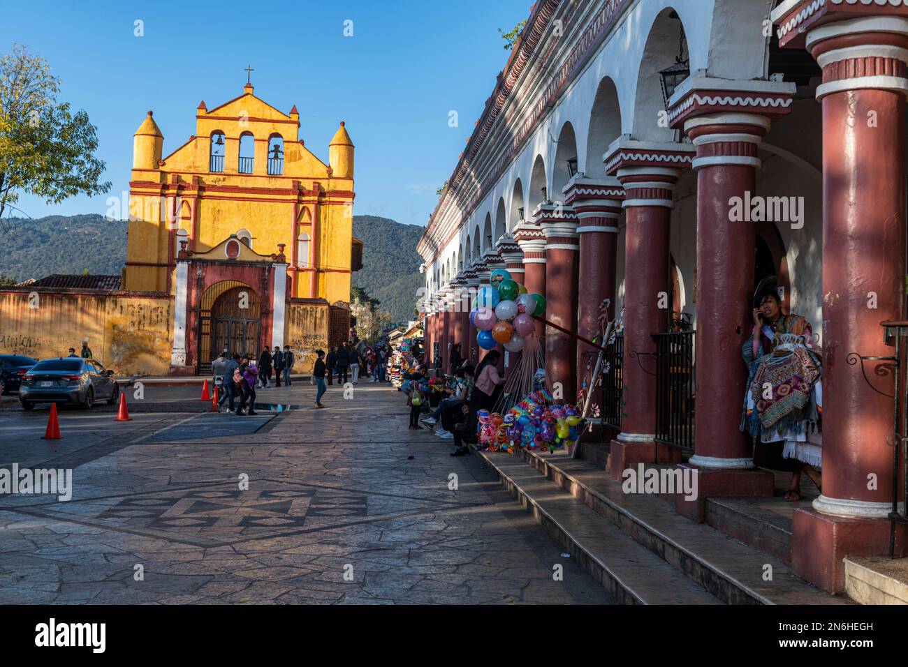 Kolonialarchitektur, San Christobal de la Casa, Chiapas, Mexiko Stockfoto