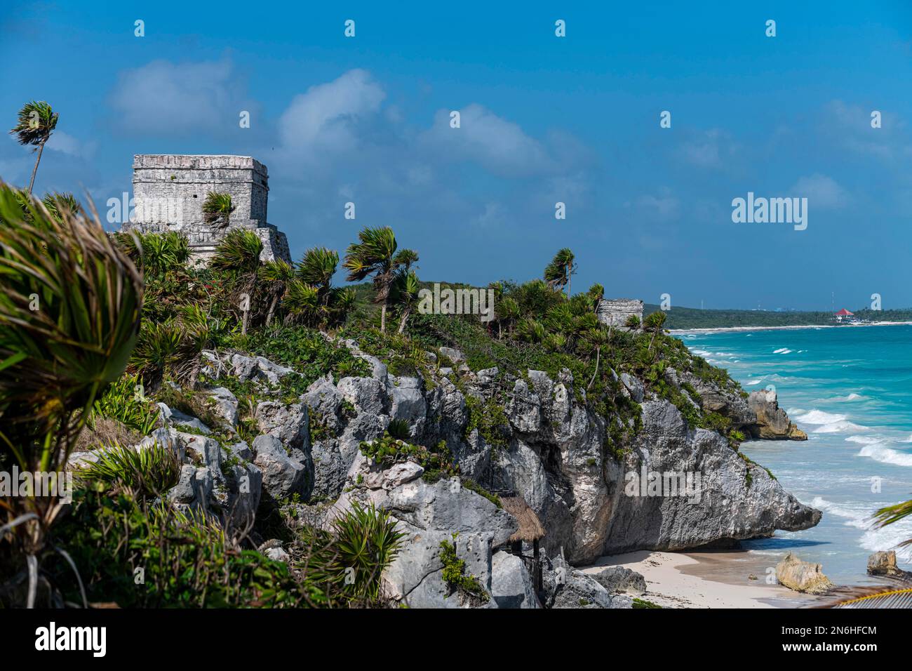 Vorkolumbianische Maya-Stadt Tulum, Quintana Roo, Mexiko Stockfoto