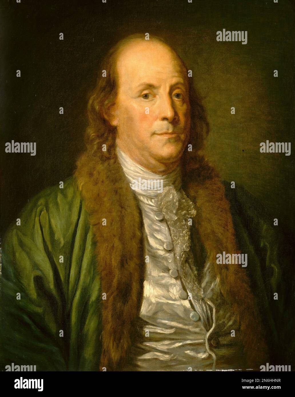 Nach Jean-Baptiste Greuze Benjamin Franklin 19. Jahrhundert Stockfoto