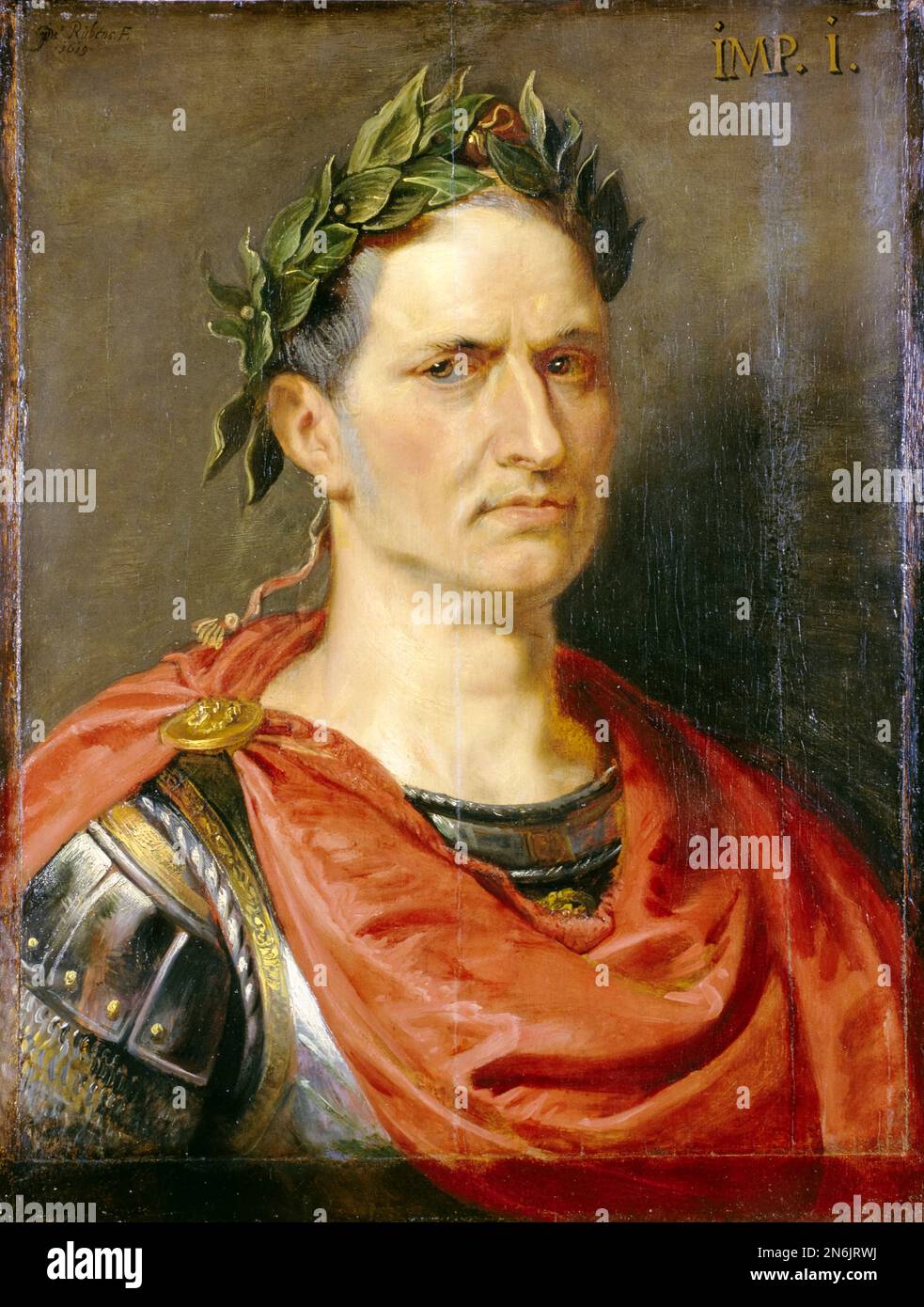 Gaius Julius Cäsar (100BC-44BC), römischer General und Diktator, Porträt in Öl auf Holz von Peter Paul Rubens, 1616-1625 Stockfoto