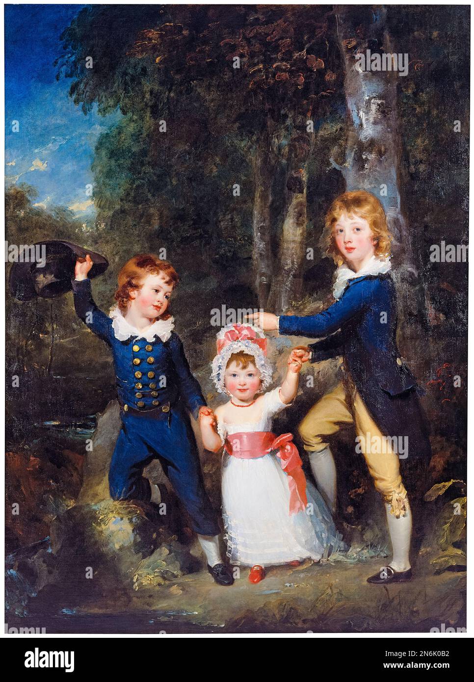 Sir Thomas Lawrence, Porträt der Kinder von Lord George Cavendish, gemalt in Öl auf Leinwand, 1790 Stockfoto