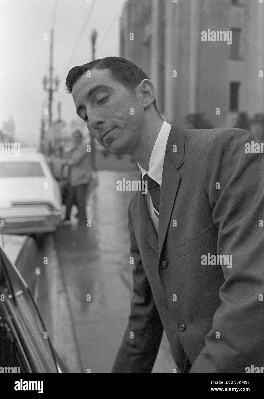 Buell Wesley Frazier of Irving, Texas, a co-worker of Lee Harvey Oswald at the Texas School Book Depository in Dallas, leaves court after testifying in the Clay Shaw trial in New Orleans,