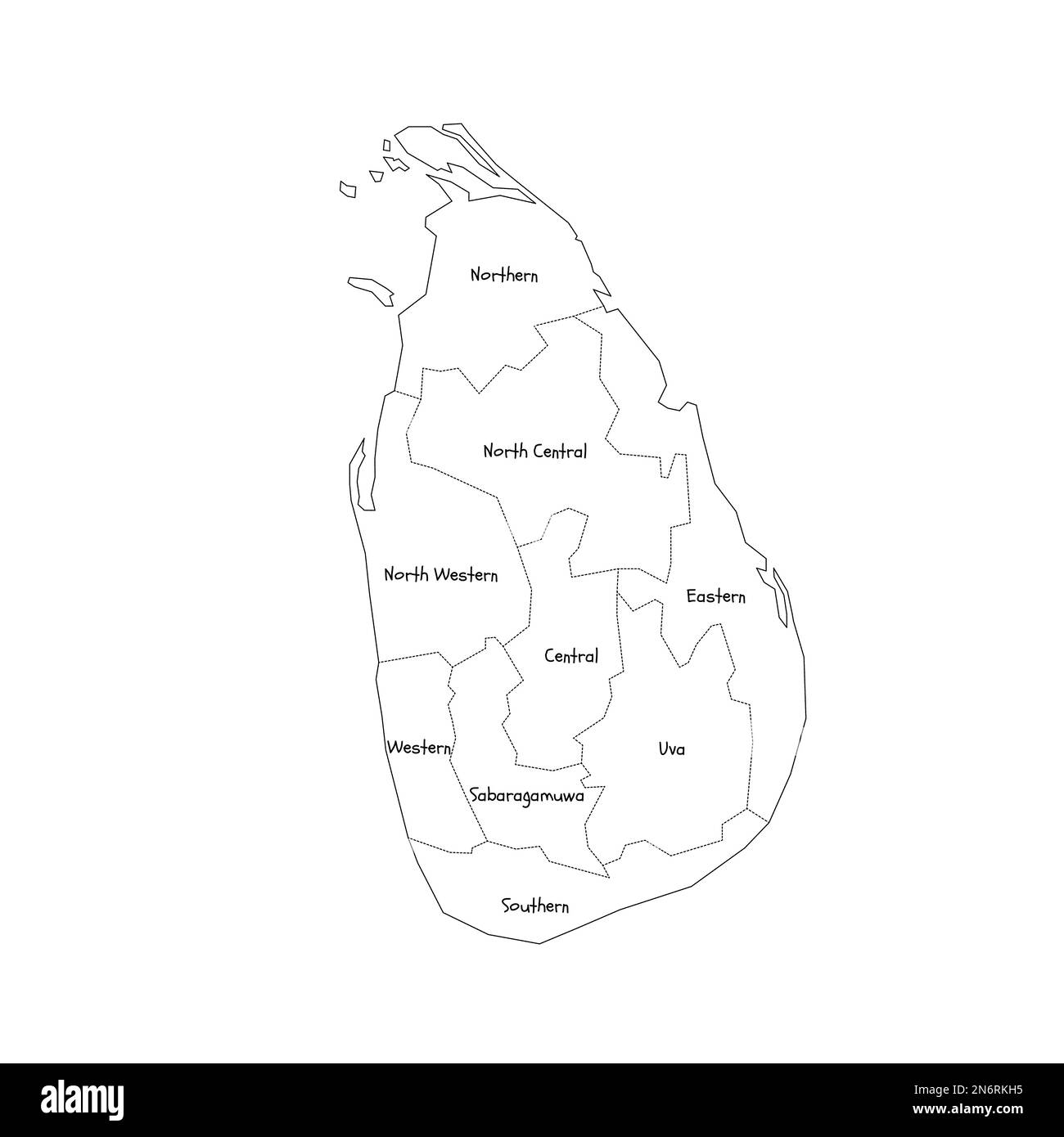 Sri Lanka Politische Karte Der Verwaltungsabteilungen Provinzen Sri lanka politische karte der verwaltungsabteilungen provinzen