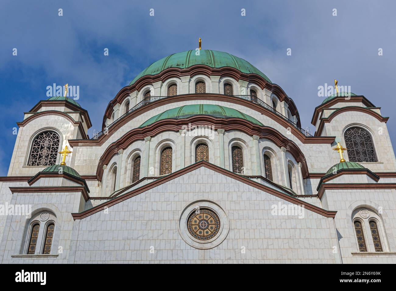 Weiße Marmorsteinkirche Saint Sava in Belgrad, Serbien Stockfoto