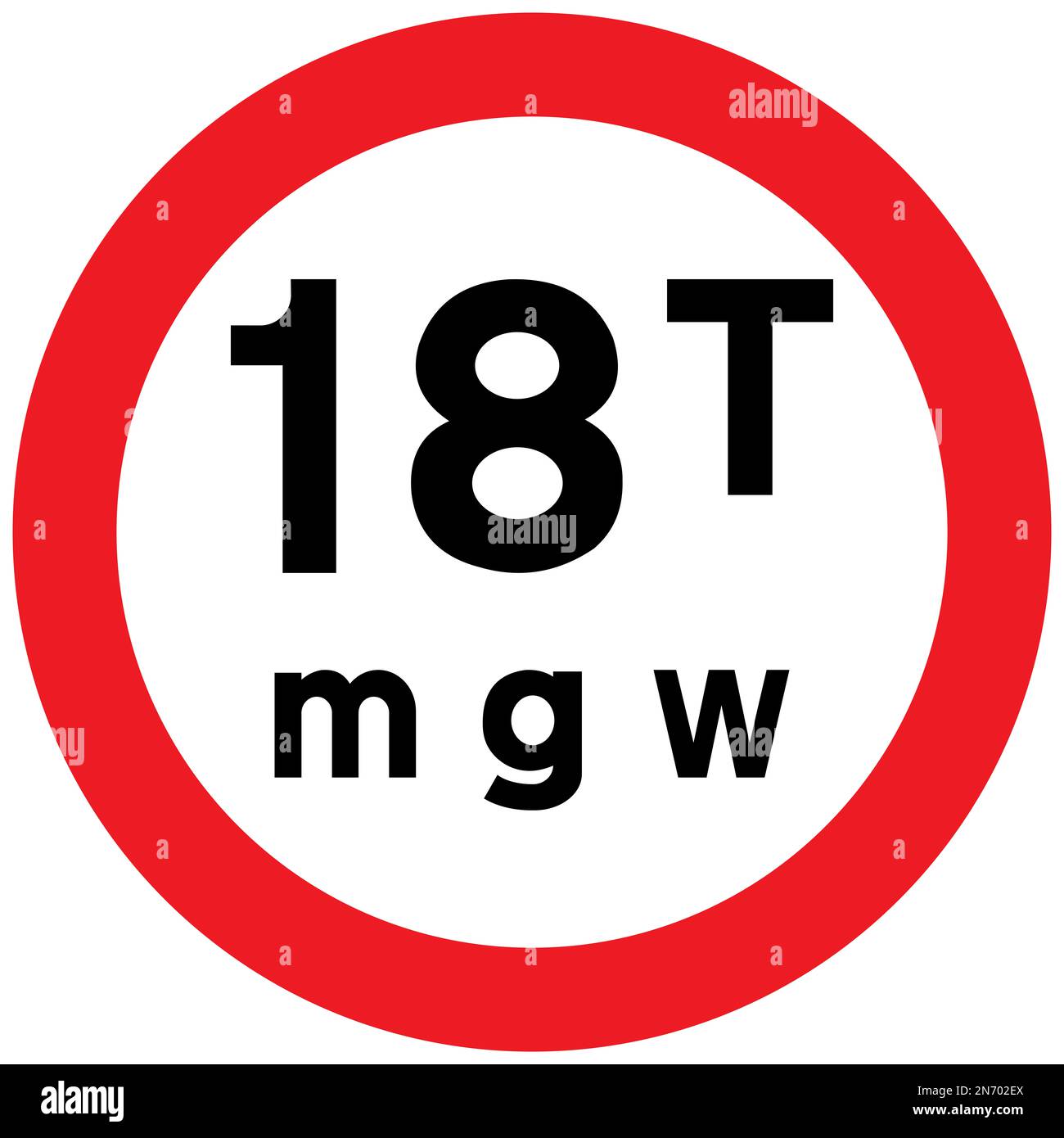 Schild für zulässiges Höchstgewicht in Großbritannien Stockfoto