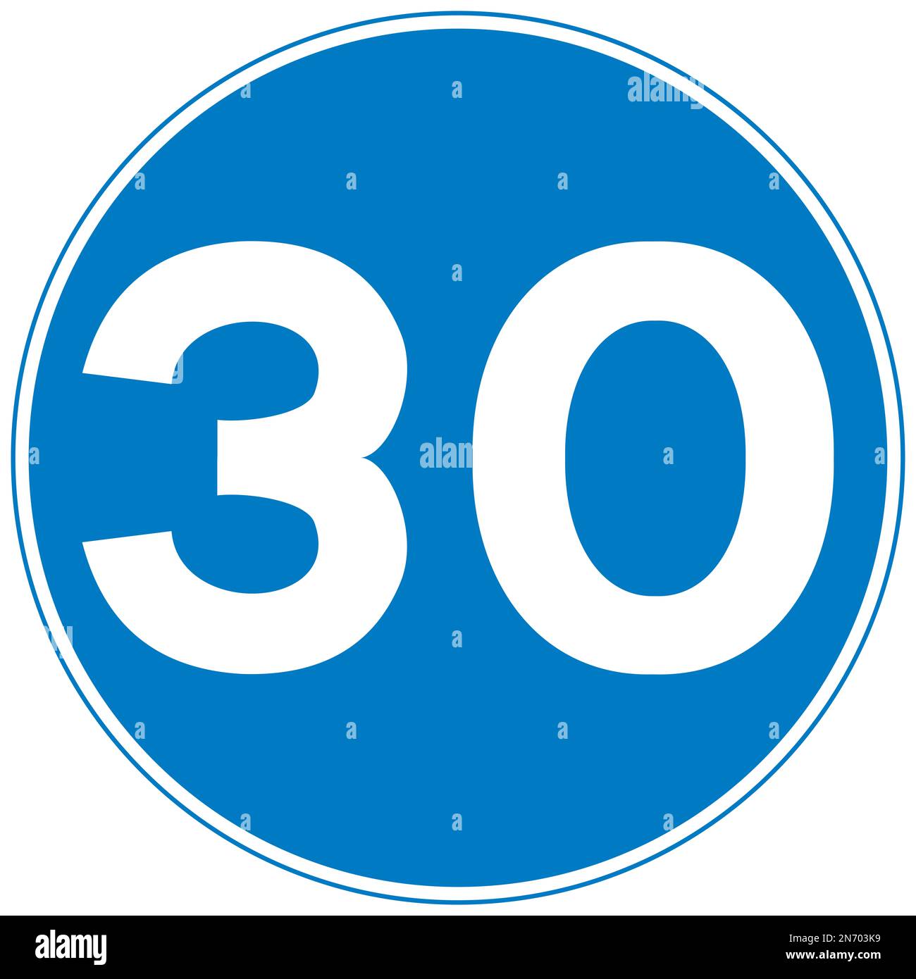 Mindestgeschwindigkeit von 30 km/h britisches Straßenschild Stockfoto