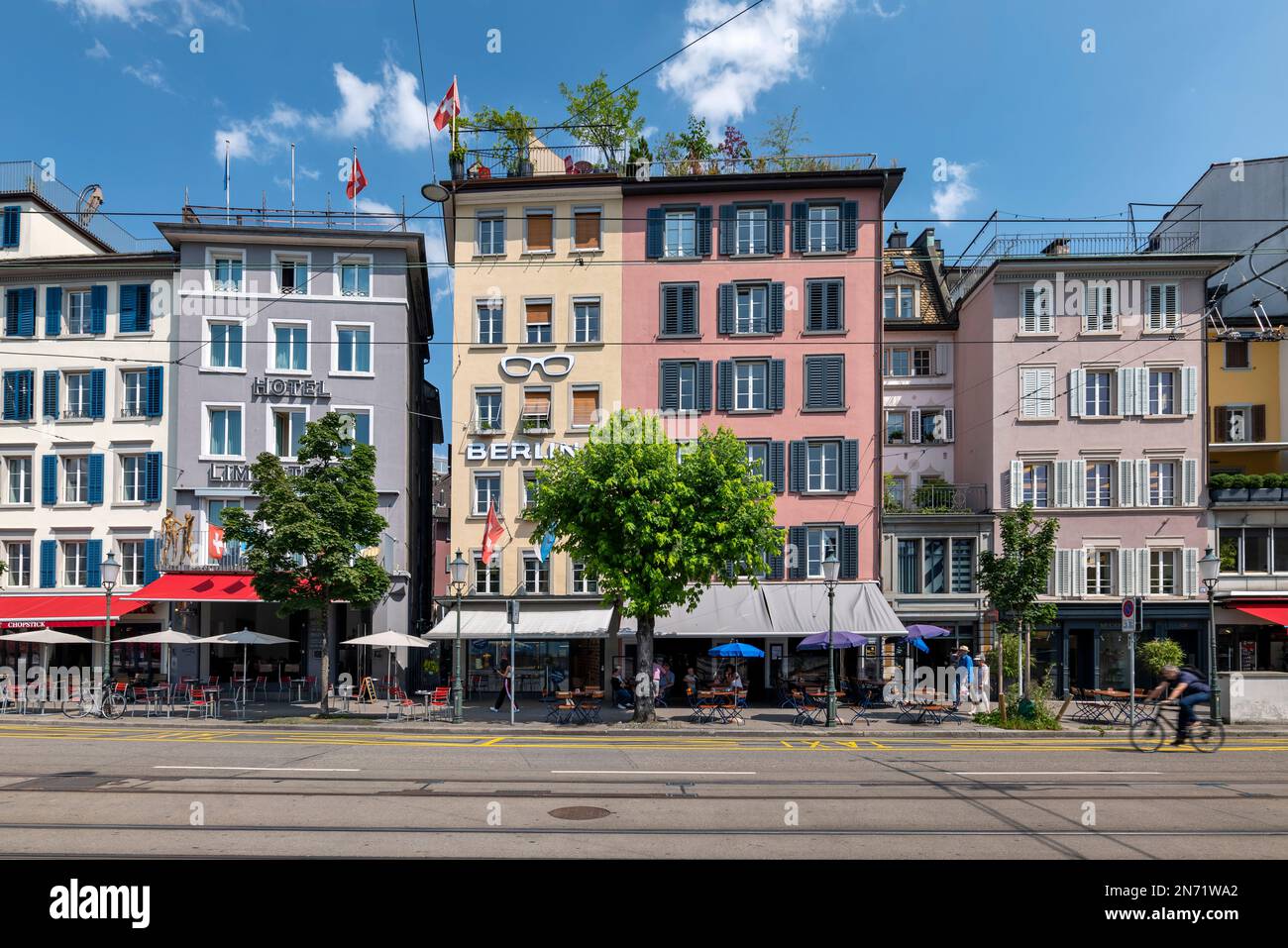Limmatquai, Zürich, Schweiz Stockfoto