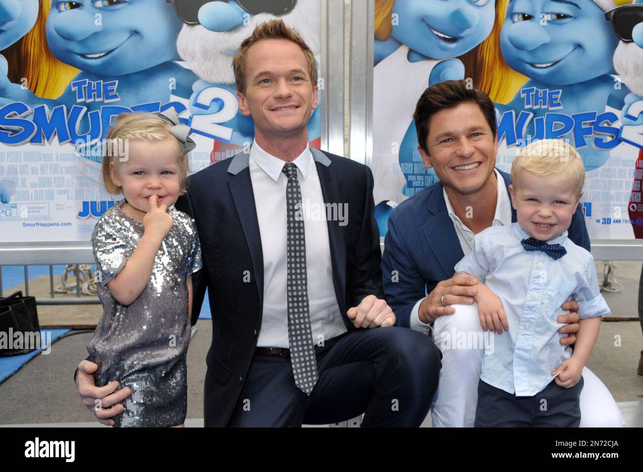 Actors Neil Patrick Harris, second from left, and David Burtka with
