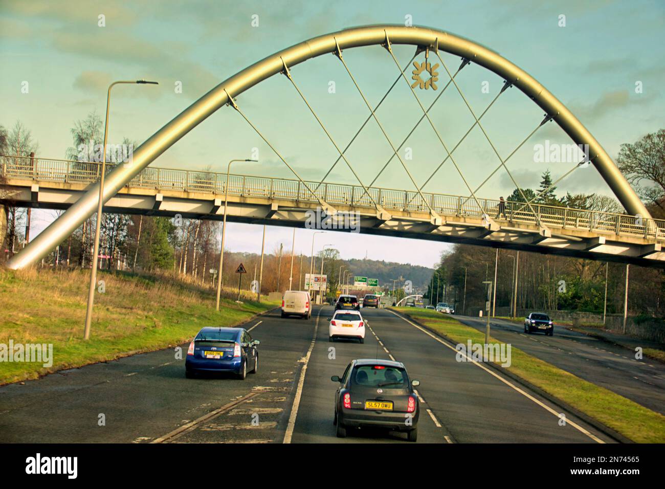 A8 Gogarburn Bridge Royal Bank of Scotland Stockfoto