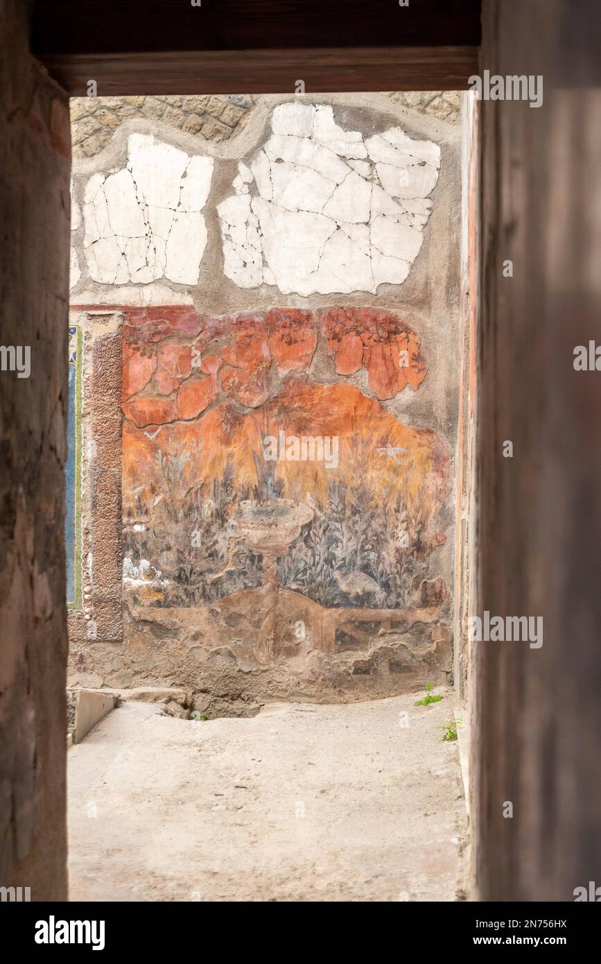 Herculaneum, Italien, Haus des Neptun und Amphitrite in Herculaneum, Italien Stockfoto