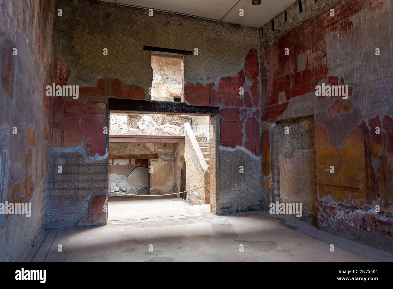 Herculaneum, Italien, Haus des wunderschönen Innenhofs in Herculaneum, Italien Stockfoto