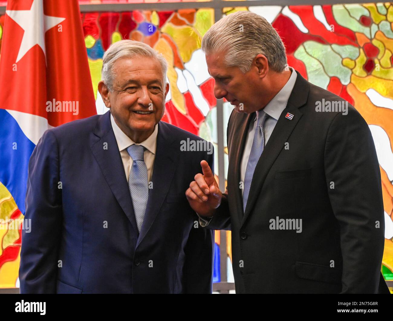 FILE - Cuban President Miguel Diaz Canel, right, and Mexico's President ...
