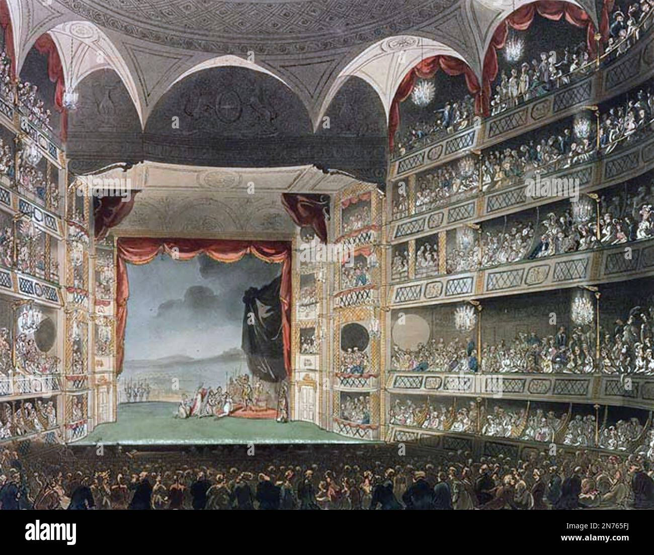 THEATERKÖNIG, Drury Lane, London, während einer Aufführung von Coriolanus im Jahre 1808 Stockfoto