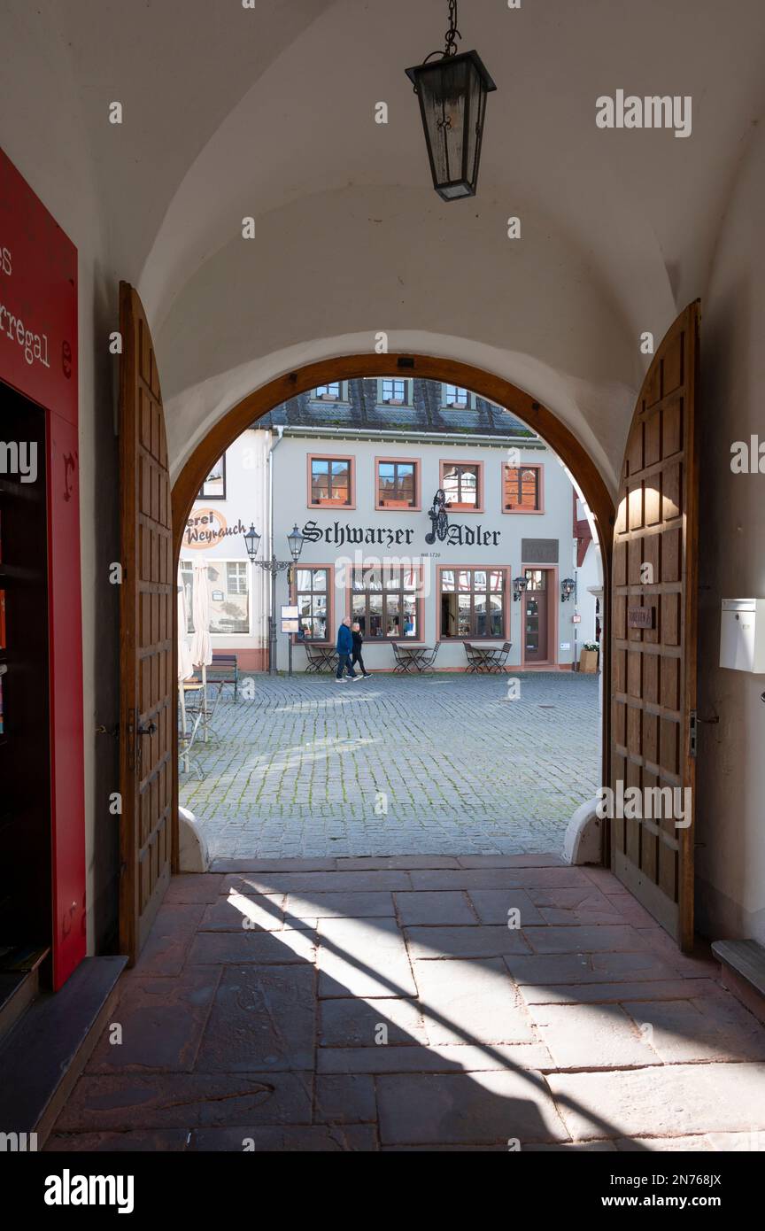 Deutschland, Hessen, Odenwaldkreis, Michelstadt, Marktplatz Stockfoto