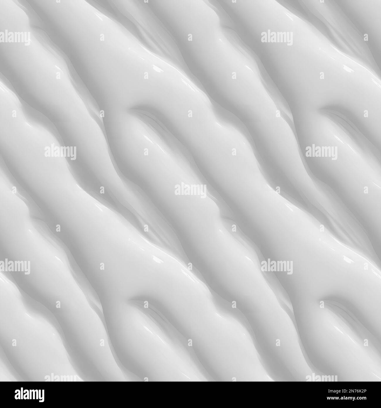 Nahtlose Illustration. Abstraktes Weiß als Milchstoff-Textur. Hintergrundabstrakt mit weichen Wellen Stockfoto