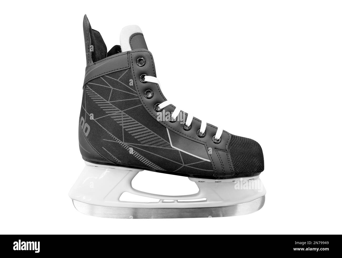 Schlittschuhe isoliert auf weißem Hintergrund. Wintersport Outdoor-Aktivitätskonzept. Weiße Figur Schlittschuhe isoliert. Eishockey-Schlittschuhe isoliert Stockfoto