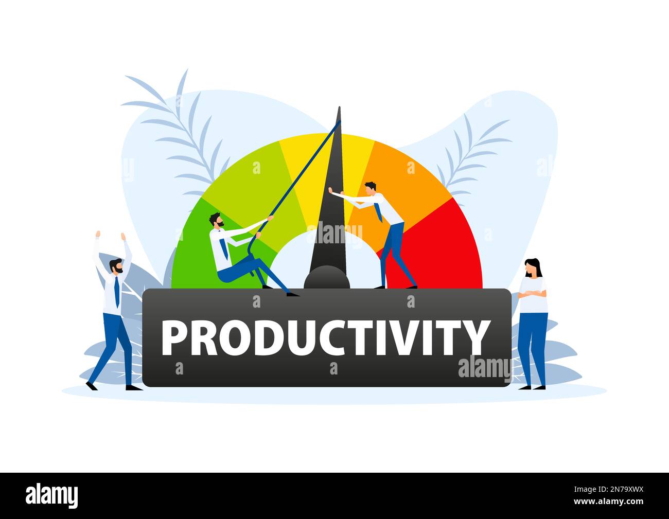 Produktivitätsmessgerät. Produktivitätsdrehzahlmesser. Durchschnittsrisikozähler. Stock Vektor