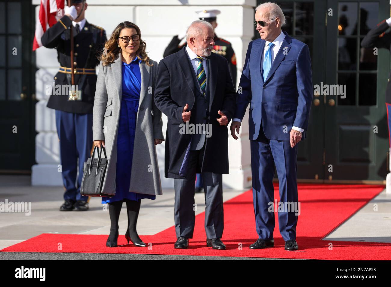 Washington, Usa. 10. Februar 2023. Joe Biden, Präsident der Vereinigten Staaten von Amerika, empfängt den brasilianischen Präsidenten Luiz Inácio Lula da Silva am Freitag 10 im Weißen Haus in Washington, der Hauptstadt der Vereinigten Staaten von Amerika. Kredit: Brasilien Photo Press/Alamy Live News Stockfoto