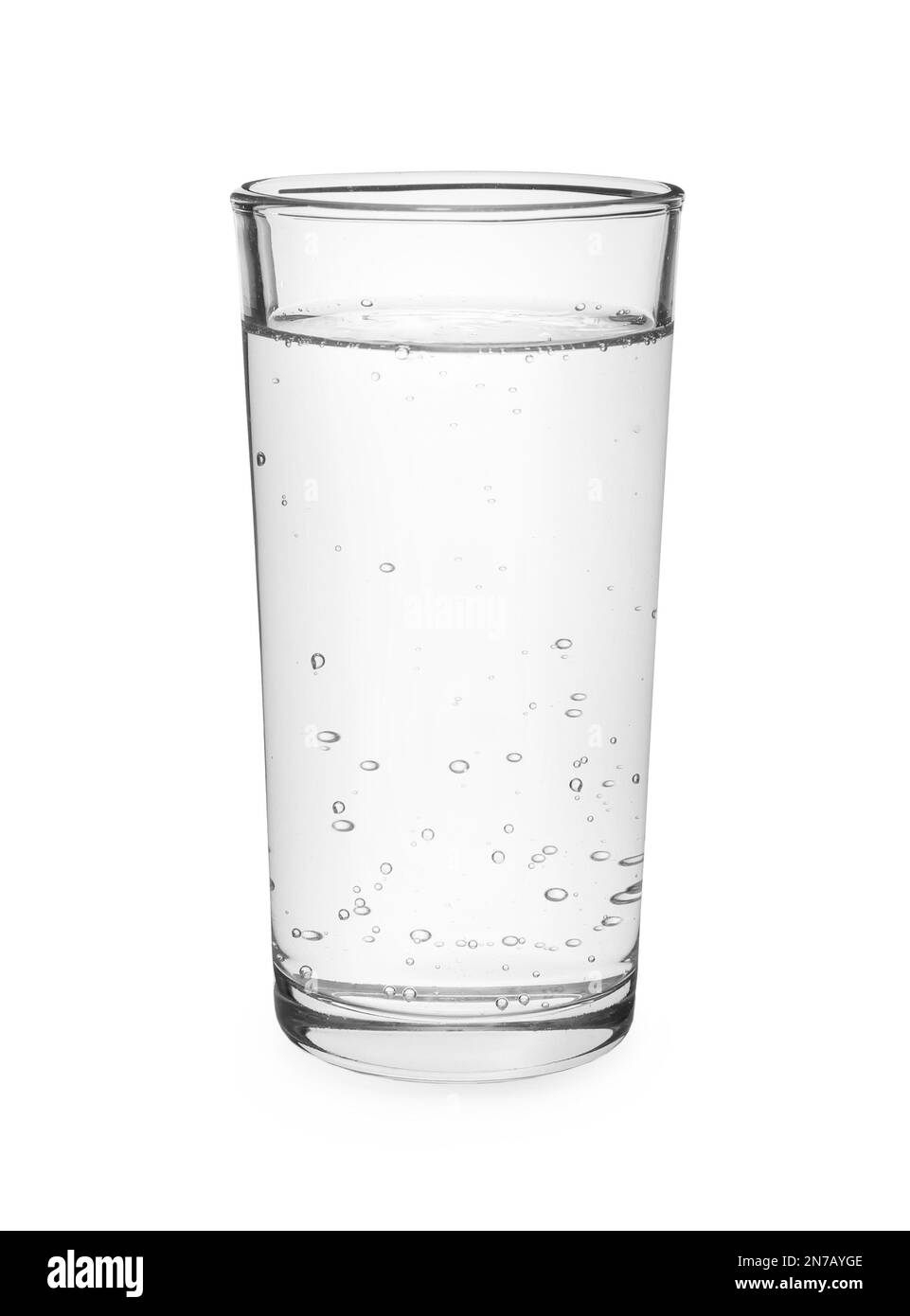 Glas reinen Wassers, isoliert auf weiß Stockfoto