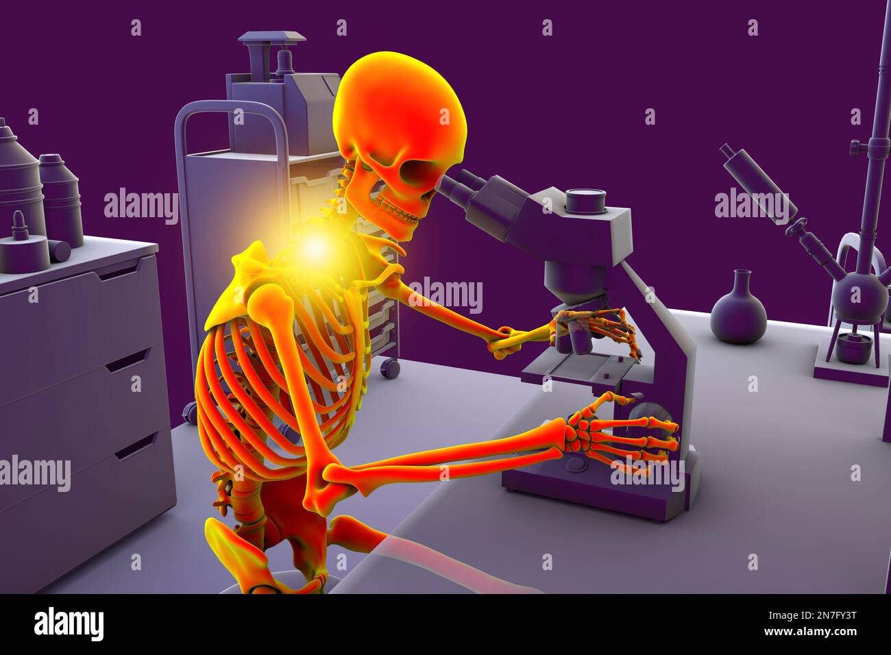 Muskuloskelettale Störungen bei Laborarbeitern, Illustration Stockfoto
