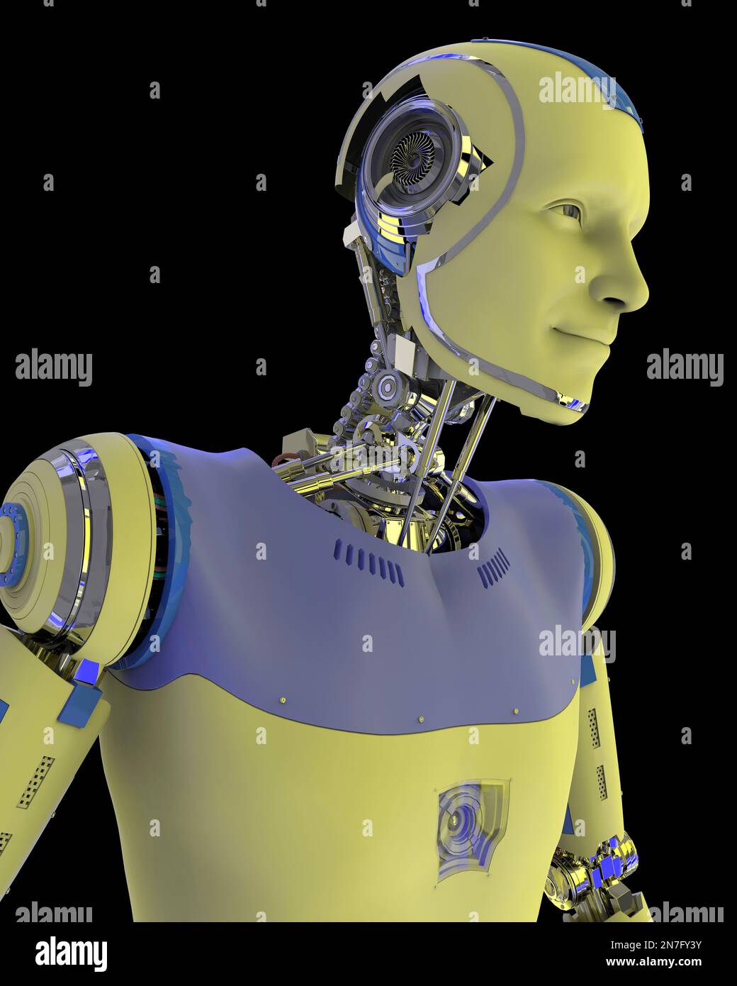 Futuristischer humanoider Roboter, Illustration Stockfoto