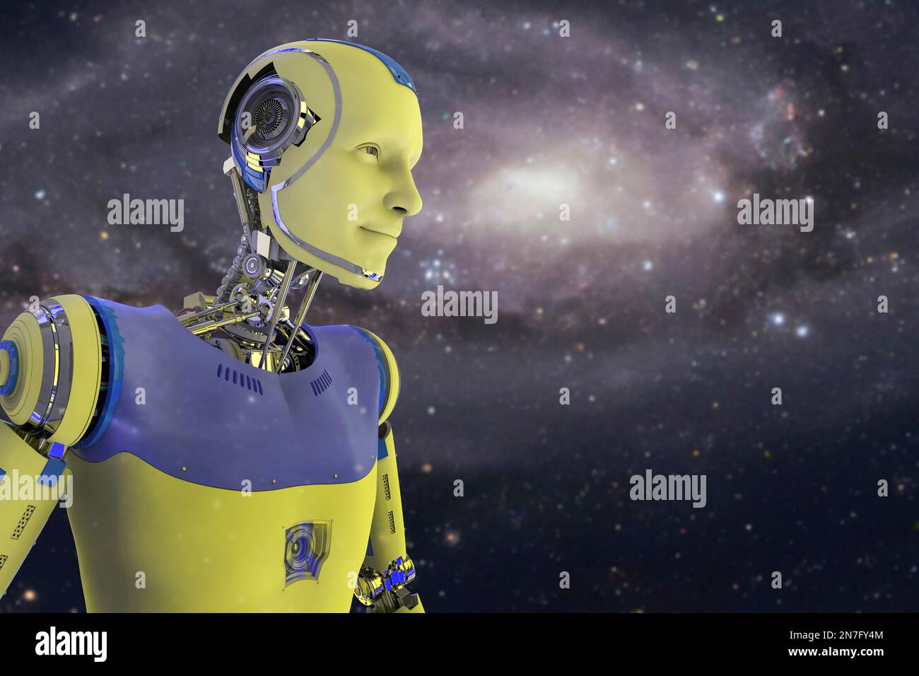 Futuristischer humanoider Roboter, Illustration Stockfoto