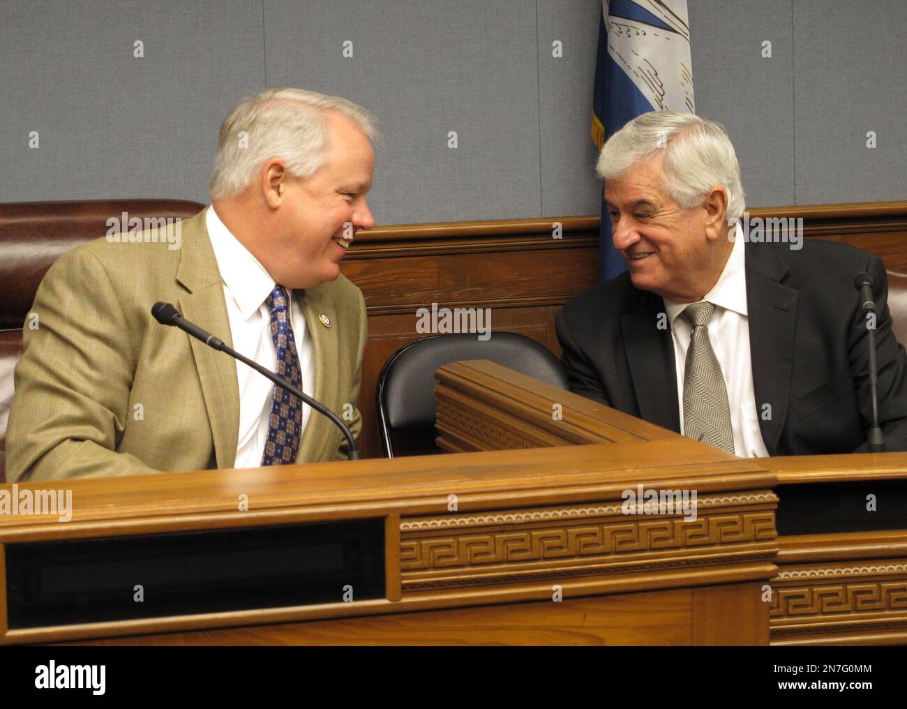 House Speaker Chuck Kleckley, RLake Charles, left, and Senate