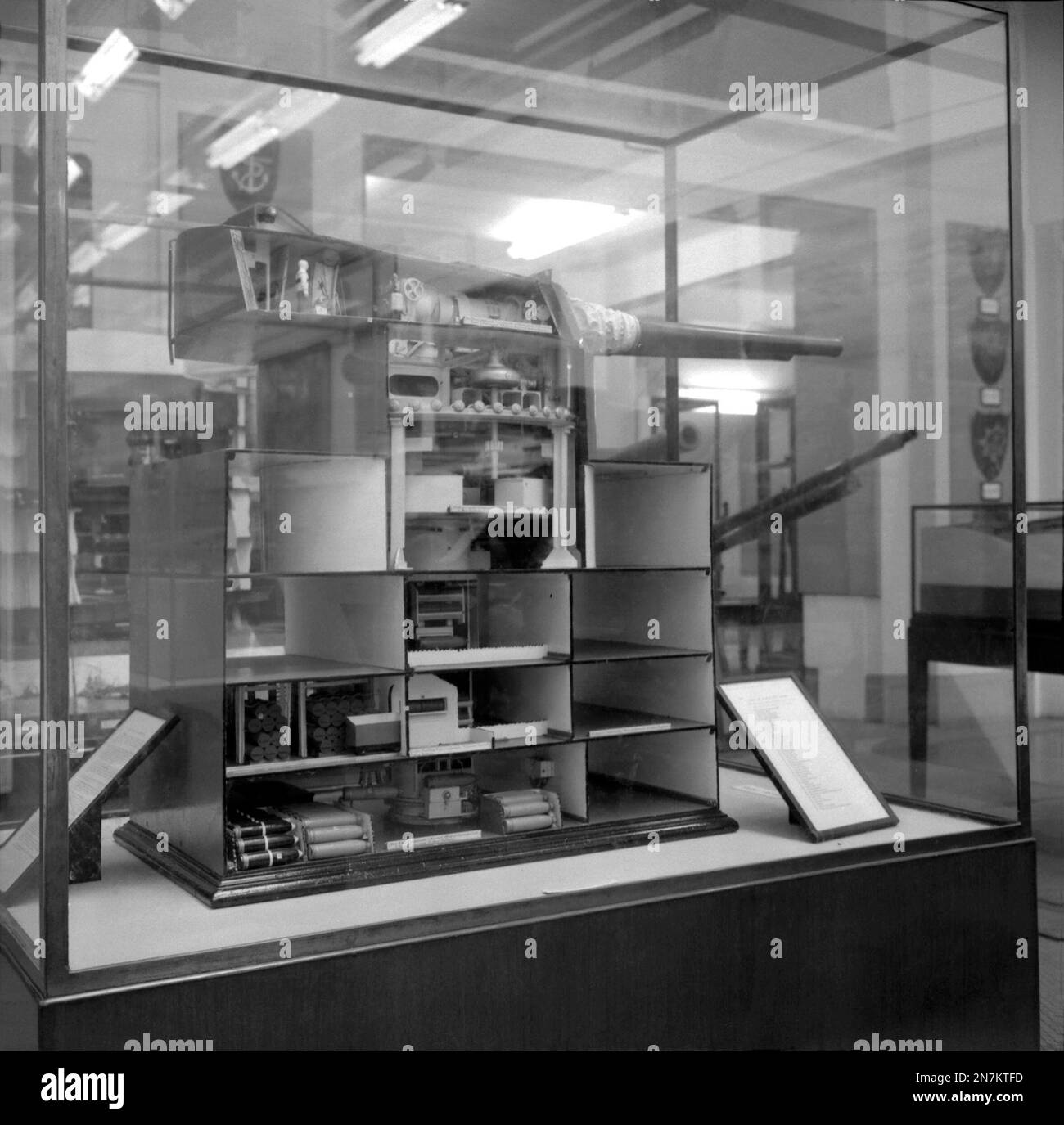 Cut out model of a 15 inch gun turret used in the British warships 