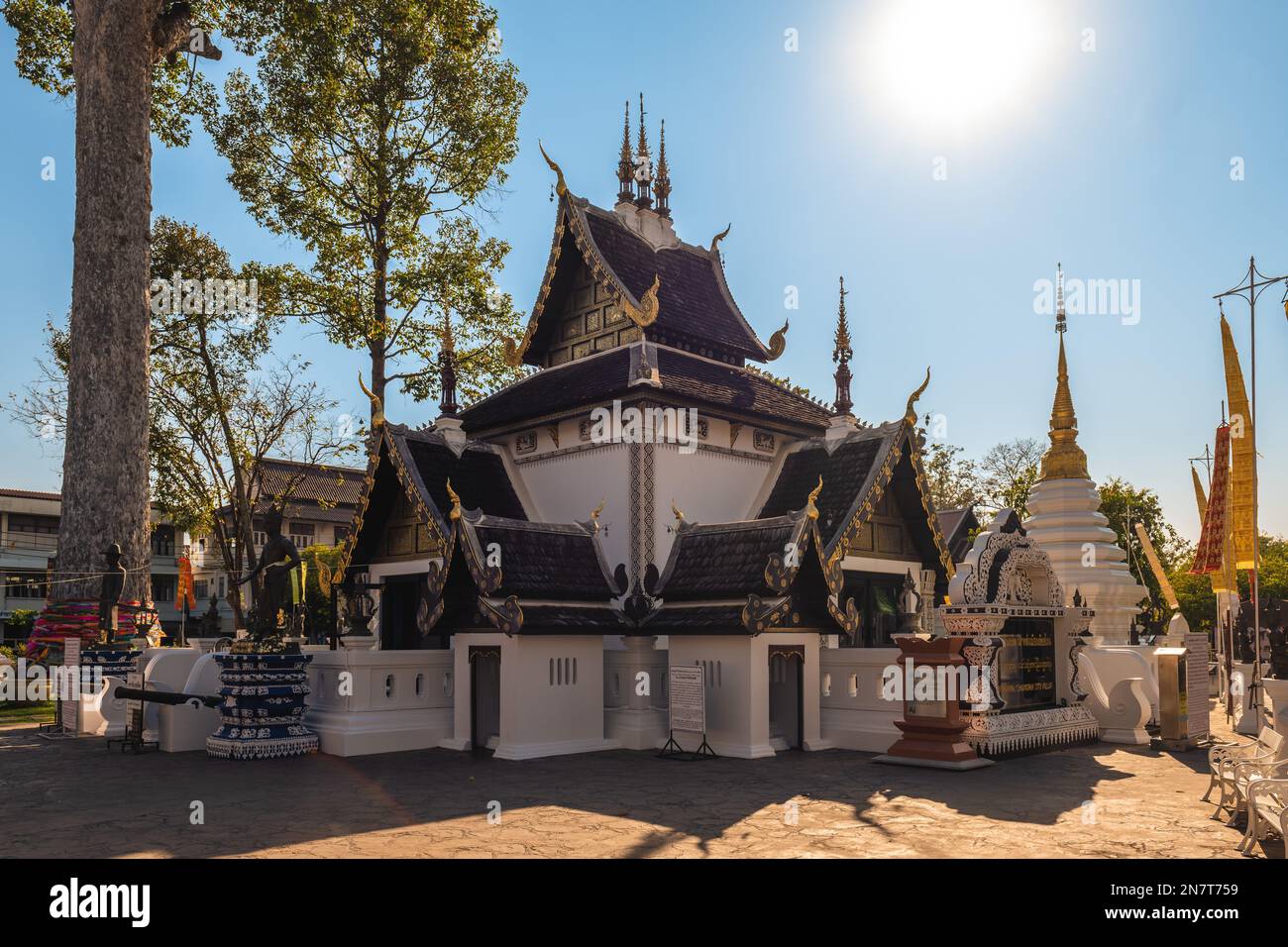 Stadtpfeiler, Inthakhin oder Lak Mueang, Chiang Mai, Thailand Stockfoto
