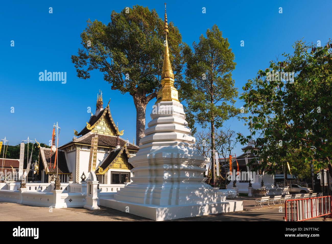 Stadtpfeiler, Inthakhin oder Lak Mueang, Chiang Mai, Thailand Stockfoto