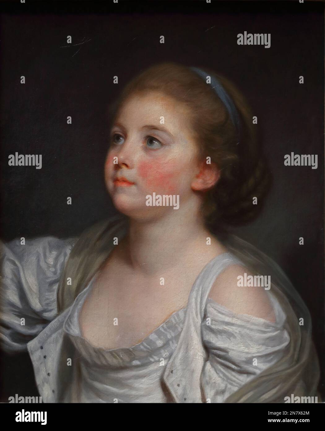 A Girl vom französischen Maler Jean-Baptiste Greuze in der National Gallery, London, Großbritannien Stockfoto