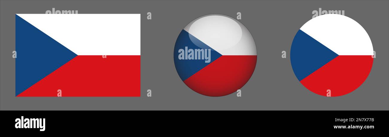 Tschechische Republik Flaggenset Collection Vector Stock Vektor