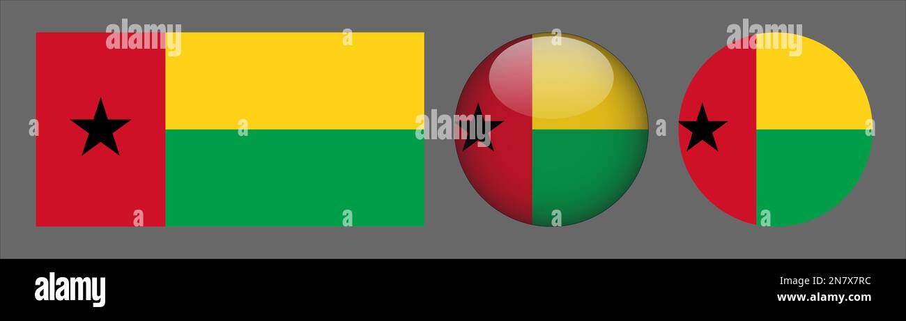 Guinea Flag Set Collection Vector Stock Vektor