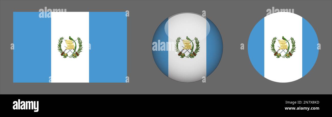 Guatemala Flag Set Collection Vector Stock Vektor