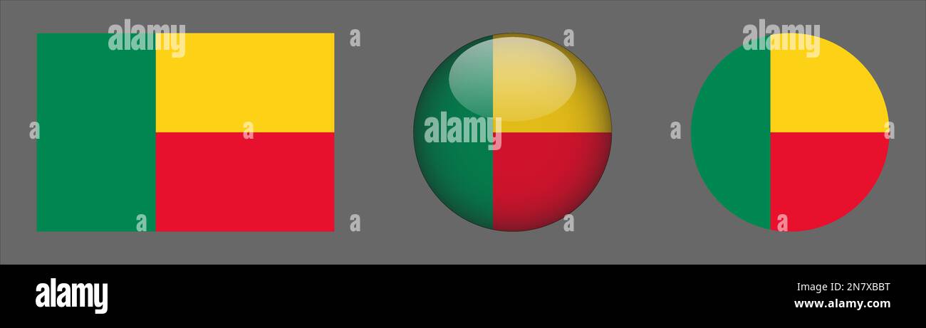 Benin Flag Set Collection-Vektor Stock Vektor