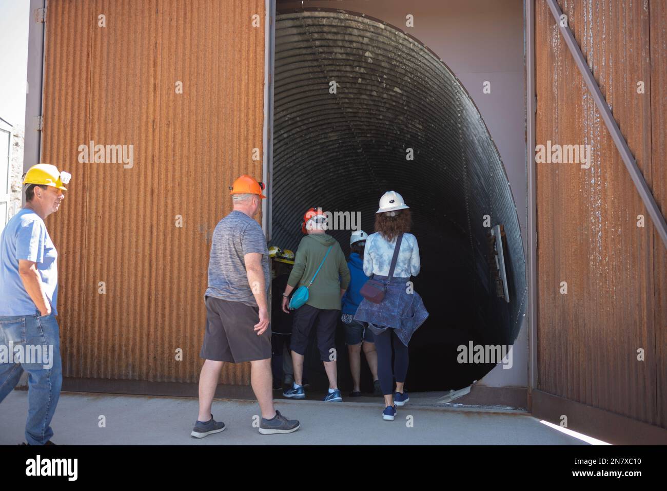 Butte, MT, USA - 30. Juni 2022: Im World Museum of Mining können Touristen die Mine Waisenkind und eine rekonstruierte Bergbaustadt namens „Hell Stockfoto