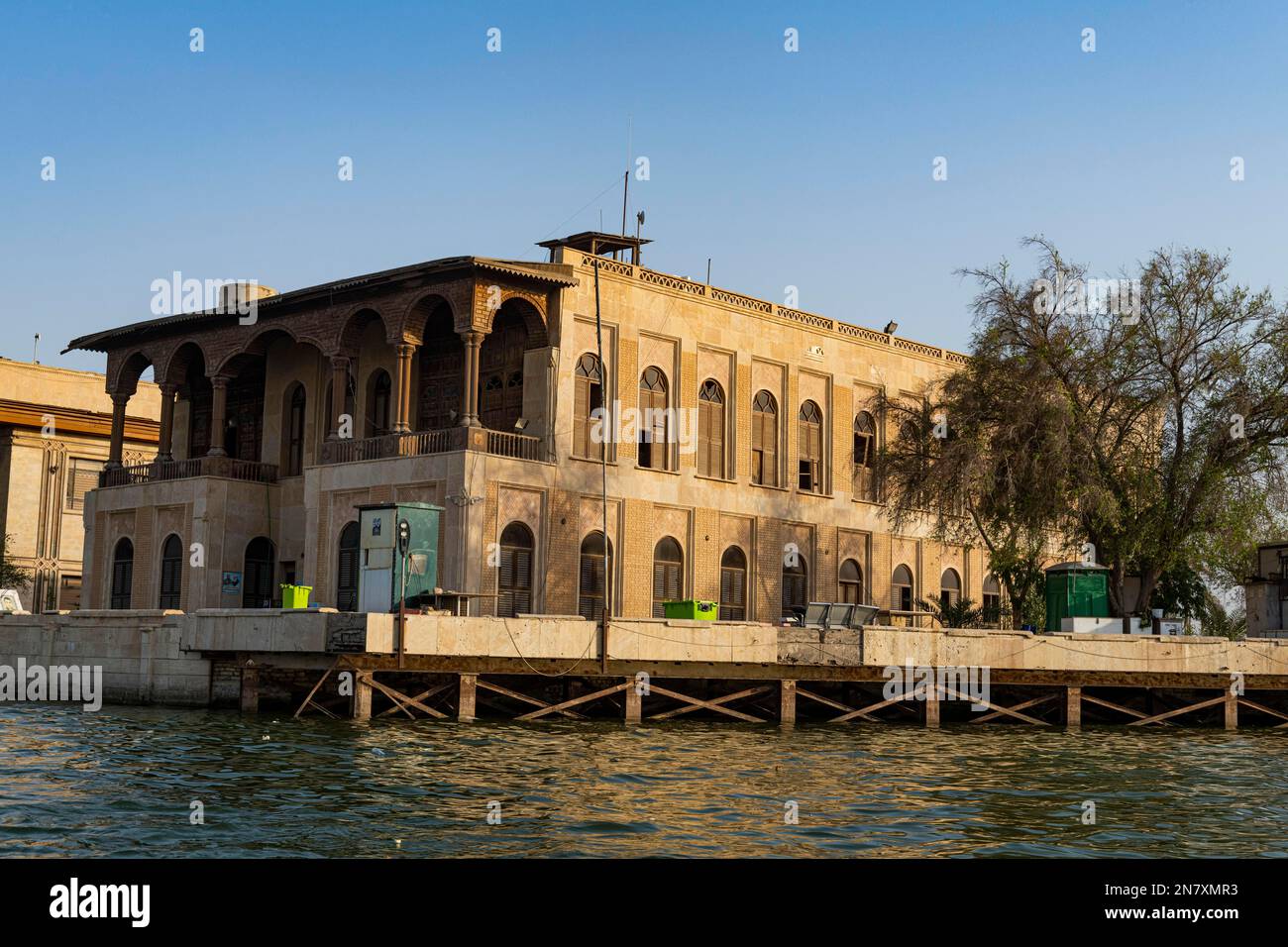 Saddam Husseins Old Palace, Arvand Rood, Schatt Al-Arab, Basra, Irak Stockfoto