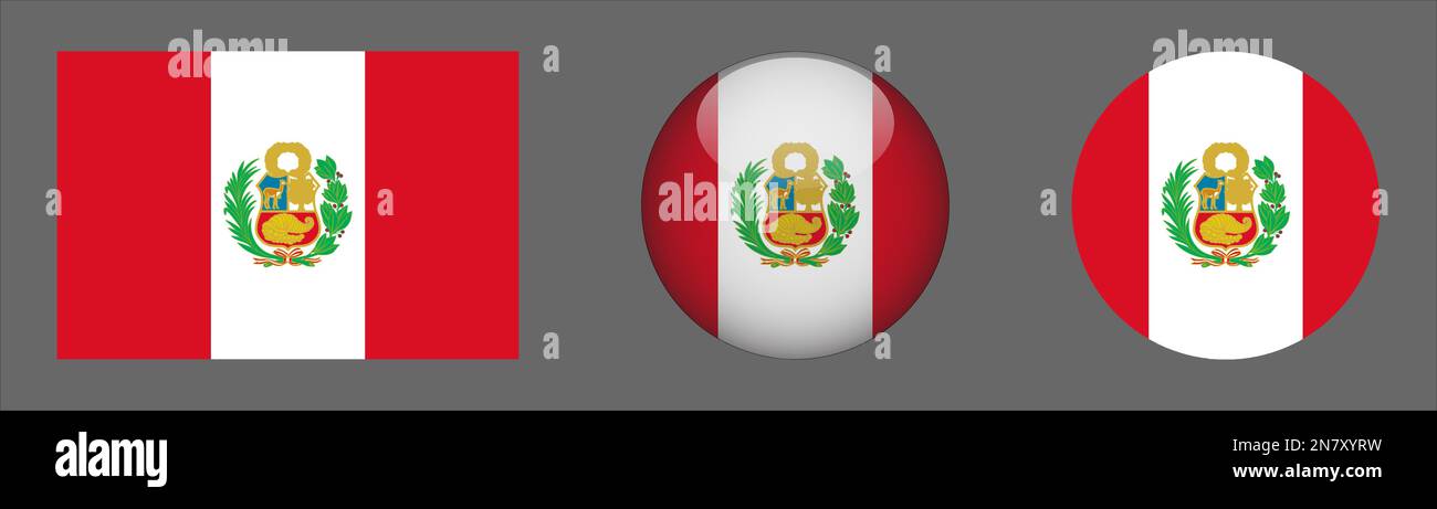 Erfassungsvektor für Peru-Flag Set Stock Vektor