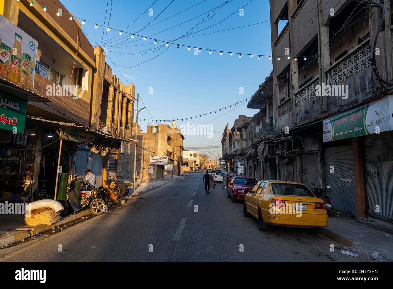 Zerstörte Häuser von ISIS, Mosul, Irak Stockfoto