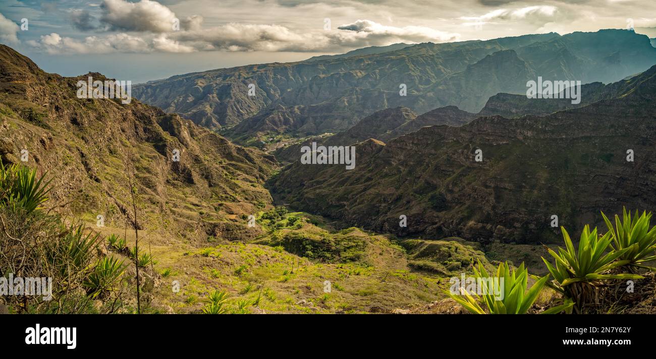 Berglandschaft Santo Antao Island Kap Verde Stockfoto