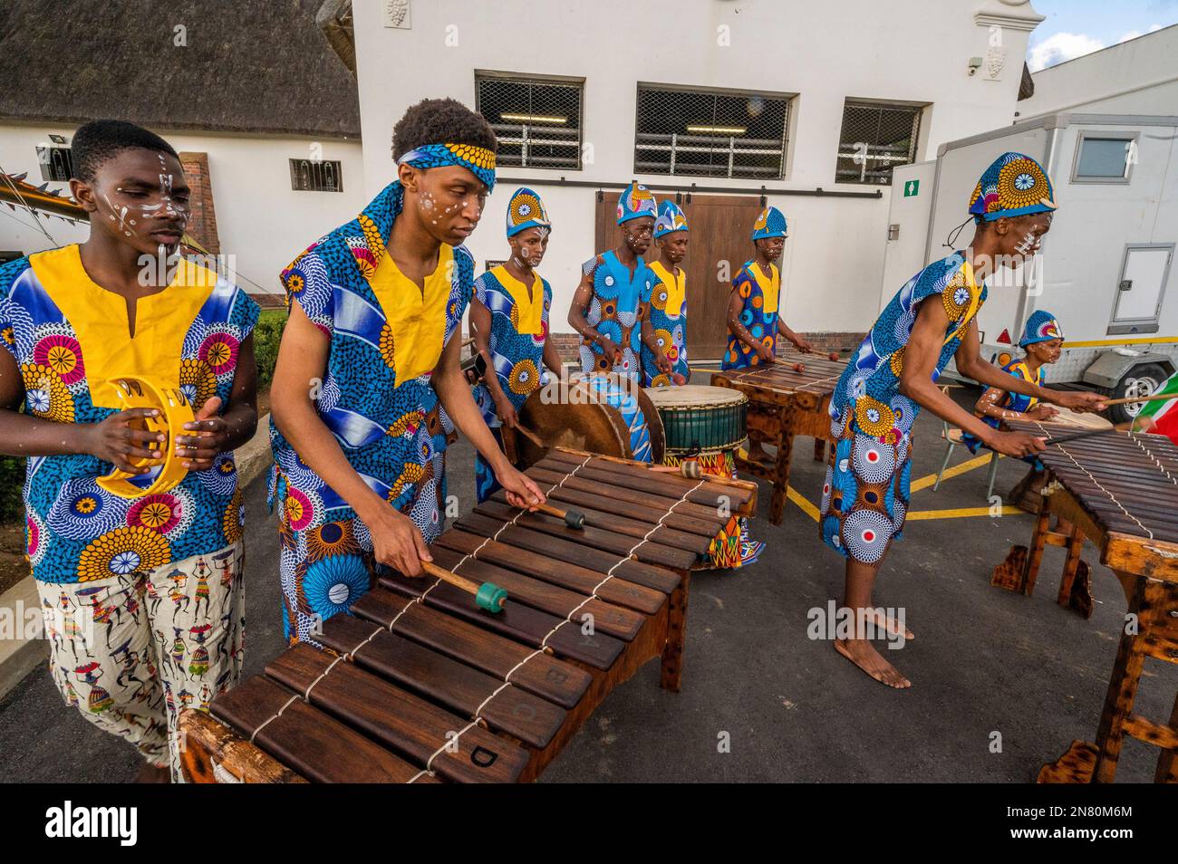 Ikamva Marimba Band, Stellenbosch, Westkap, Südafrika Stockfoto