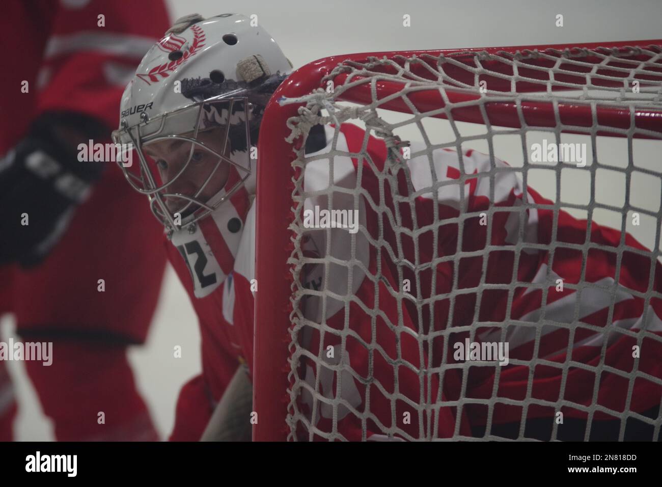 Coventry, England, 10. Februar 2023. David Zabolotny spielt im Tor für Polen gegen Rumänien bei der Euro Challenge 2023 in der Skydome Arena in Coventry. Kredit: Colin Edwards Stockfoto