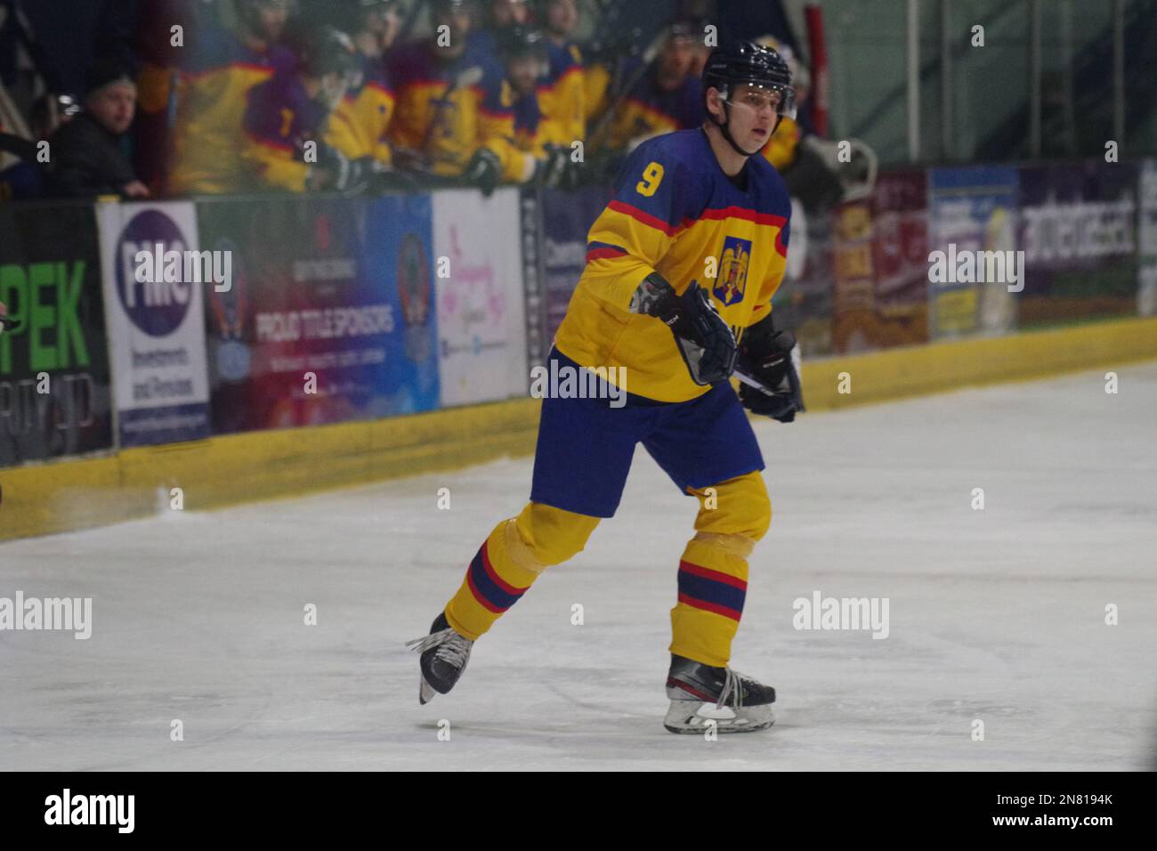 Coventry, England, 10. Februar 2023. Pavio Borysenko spielt bei der Euro Challenge 2023 in der Skydome Arena in Coventry für Rumänien gegen Polen. Kredit: Colin Edwards Stockfoto