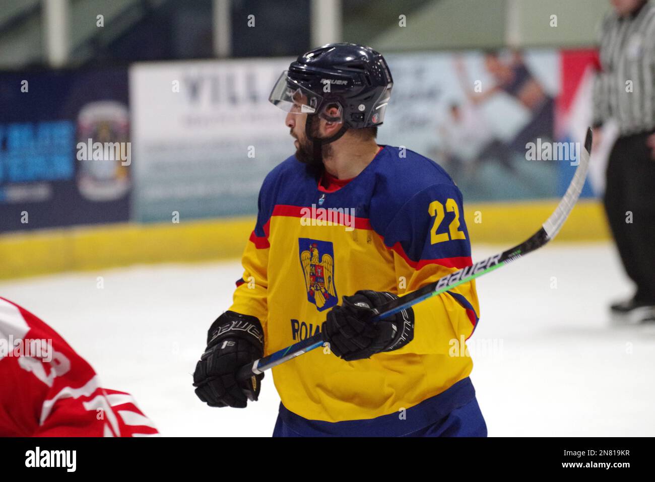 Coventry, England, 10. Februar 2023. Mircea Constantin spielt bei der Euro Challenge 2023 in der Skydome Arena in Coventry für Rumänien gegen Polen. Kredit: Colin Edwards Stockfoto