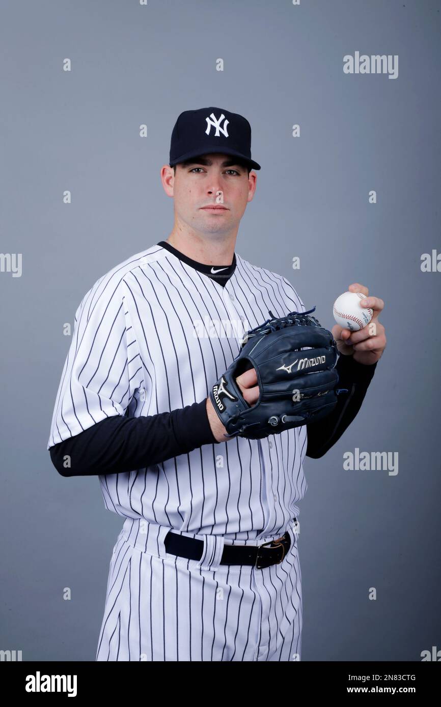 This is a 2013 photo of Boone Logan of the New York Yankees baseball team. This image reflects the Yankees' spring training roster as of Wednesday, Feb. 20, 2013, when this image was taken. (AP Photo/Matt Slocum) Stockfoto