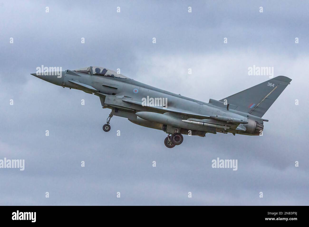 Euro Fighter Jet bei der RAF Coningsy Stockfoto