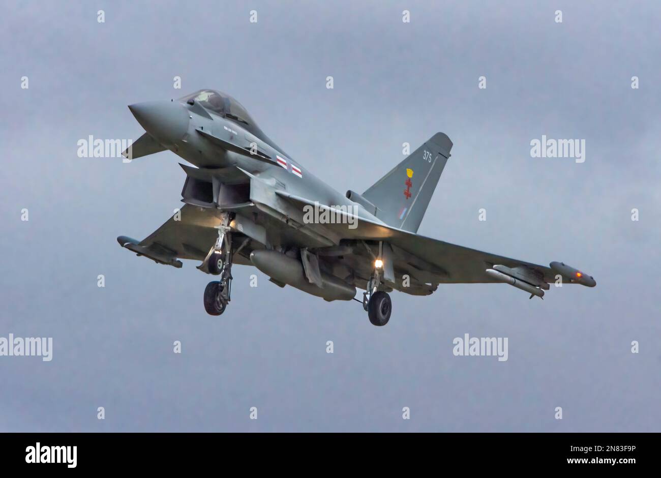 Euro Fighter Jet bei der RAF Coningsy Stockfoto